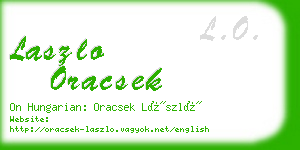 laszlo oracsek business card